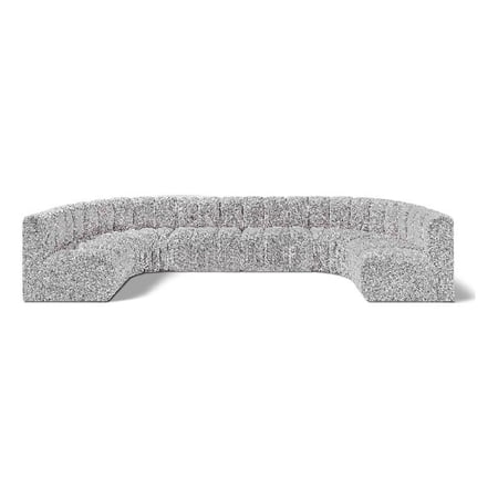 Meridian Furniture Arc Grey Boucle Fabric Modular Sectional