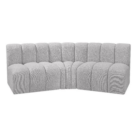 Meridian Furniture Arc Grey Boucle Fabric Modular Sectional