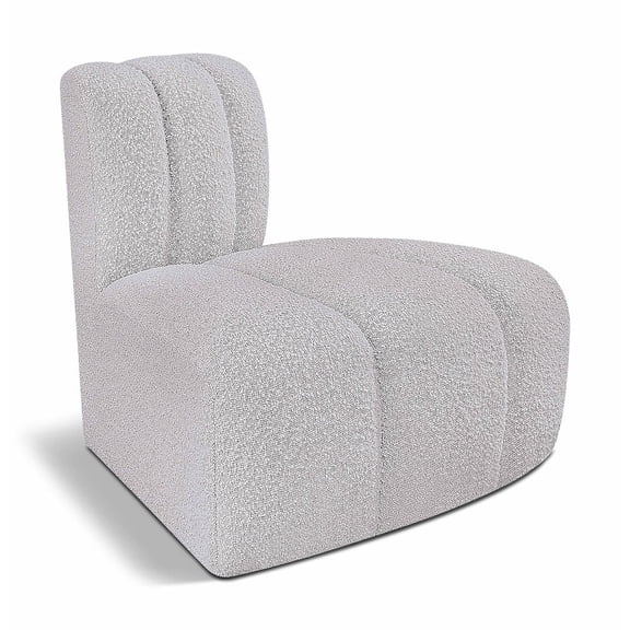 Meridian Furniture Arc Grey Boucle Fabric Reverse Corner