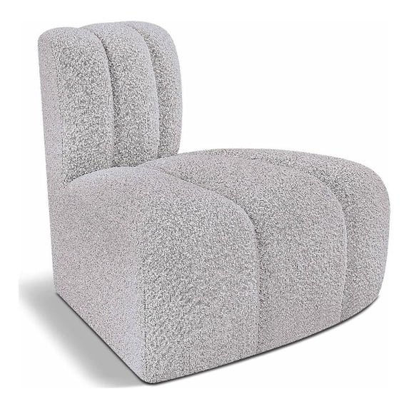 Meridian Furniture Arc Grey Boucle Fabric Reverse Corner