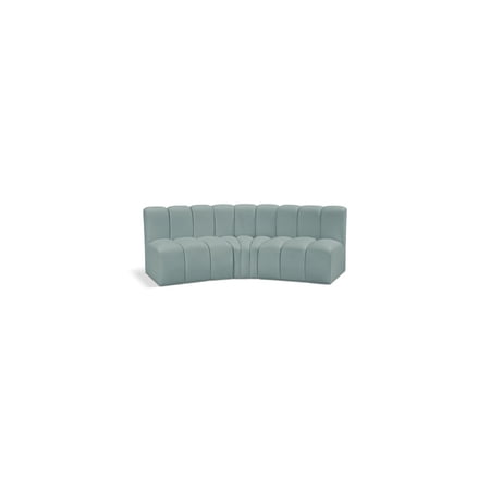 Meridian Furniture Arc Mint Green Vegan Leather Modular Sectional