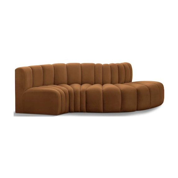 Meridian Furniture Arc Saddle Velvet Modular Sectional