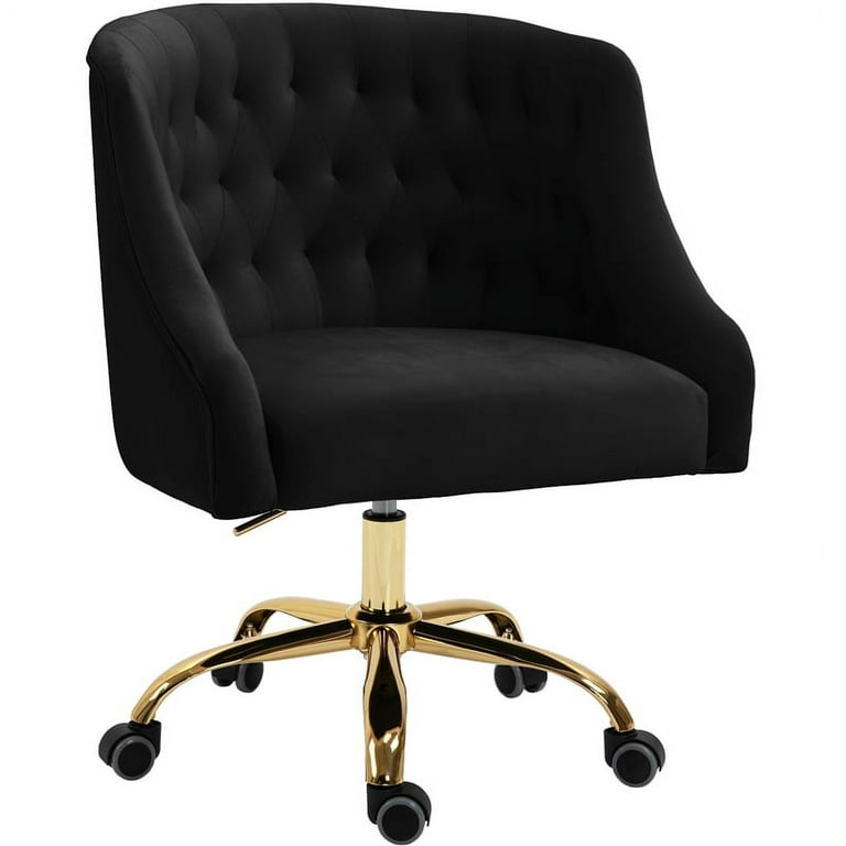 Black velvet sale swivel desk chair