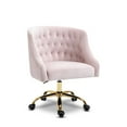 thumbnail image 1 of Meridian Furniture Arden Swivel Adjustable Pink Velvet and Gold Office Chair, 1 of 12