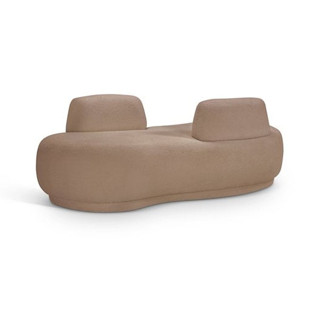 Meridian Furniture Argyle Beige Teddy Fabric Chaise/Loveseat