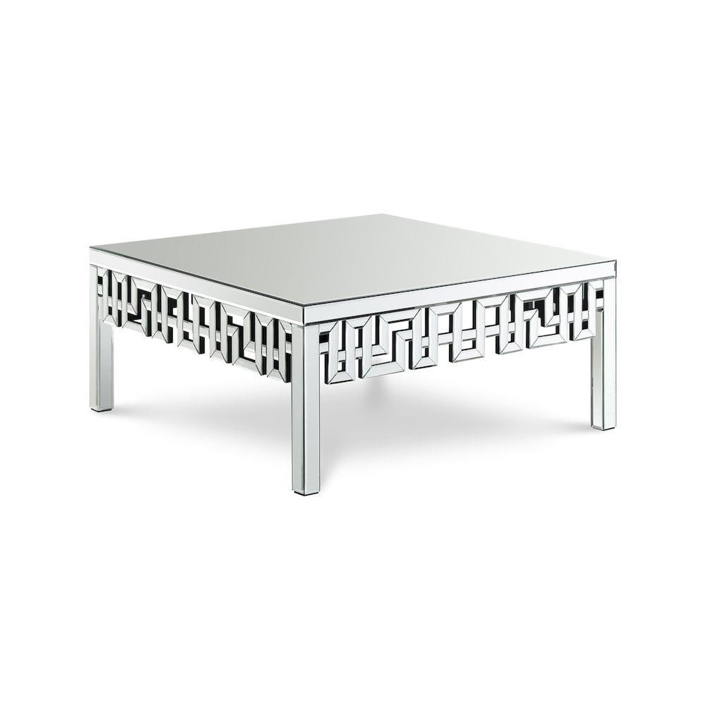 Santorini Square Mirrored Glass 39" Geometric Coffee Table