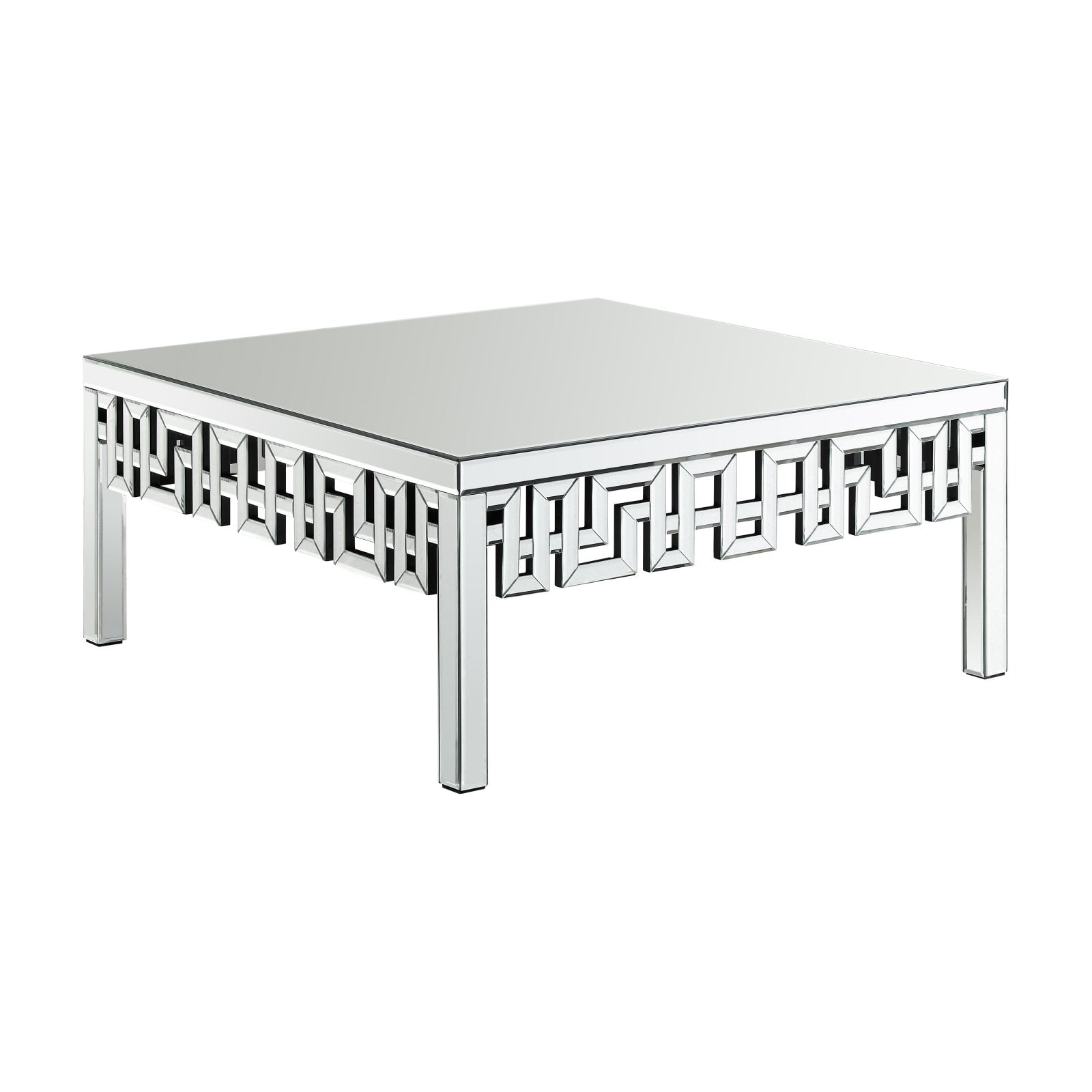 Santorini Square Mirrored Glass 39" Geometric Coffee Table
