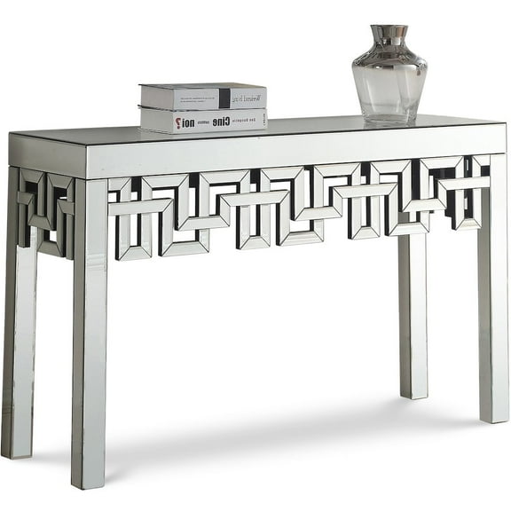 Meridian Furniture Aria Mirrored Geometric Designed Console Table