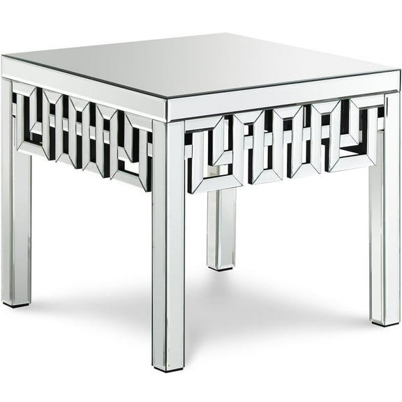 Meridian Furniture Aria Mirrored Geometric Designed End Table
