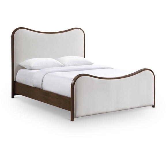 Meridian Furniture Arvada Beige Linen Textured Fabric Upholstered King Bed