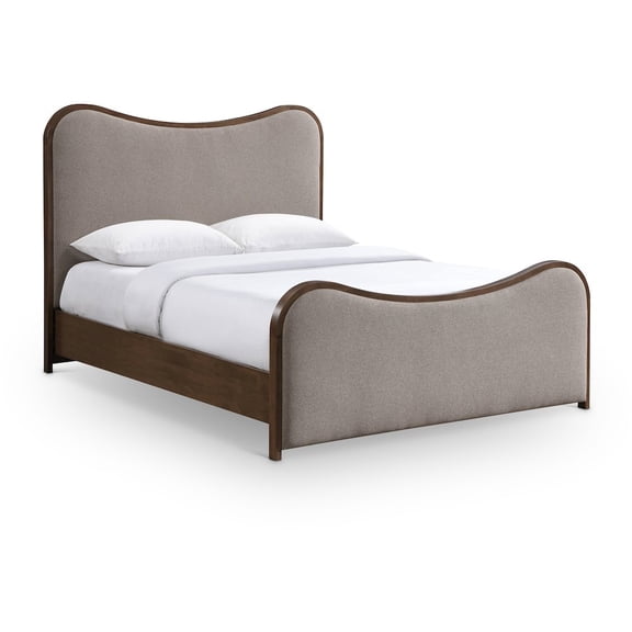 Meridian Furniture Arvada Brown Linen Textured Fabric Upholstered Queen Bed