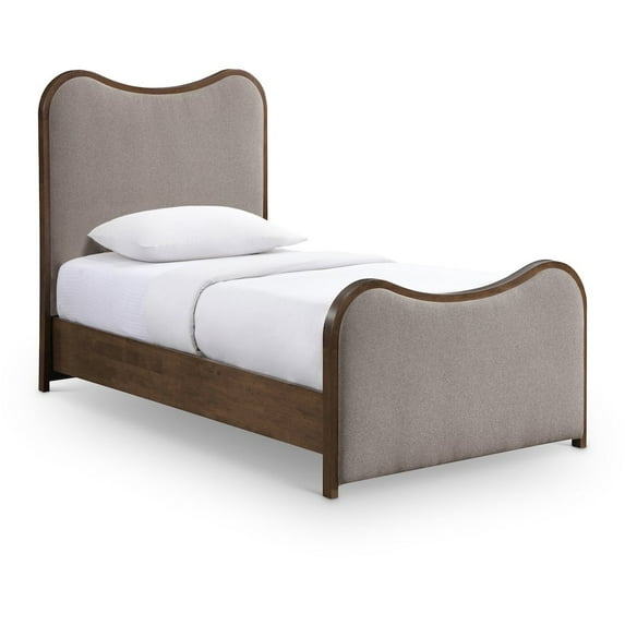 Meridian Furniture Arvada Brown Linen Textured Fabric Upholstered Twin Bed