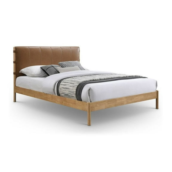 Meridian Furniture Asher Cognac Vegan Leather Full Bed
