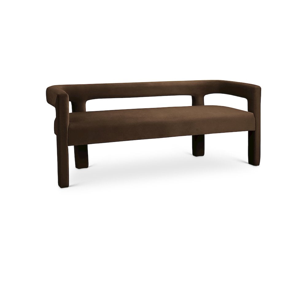 Meridian Furniture Athena Brown Velvet Bench