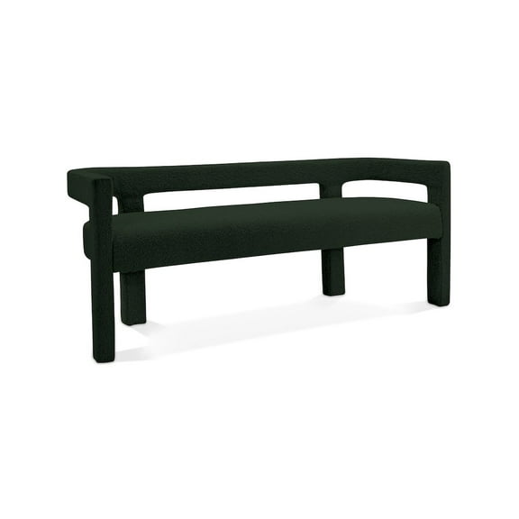 Meridian Furniture Athena Green Boucle Fabric Bench