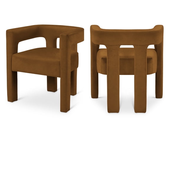 Meridian Furniture Athena Saddle Velvet Dining Chair