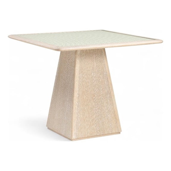 Meridian Furniture Atrium 36" Glass Top And Wood Base Dining / Game Table