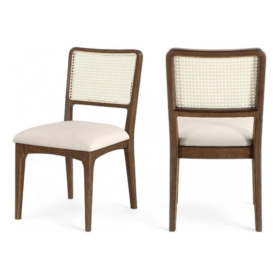 Meridian Furniture Atrium Cream Vegan Leather Dining Chair (Set of 2)