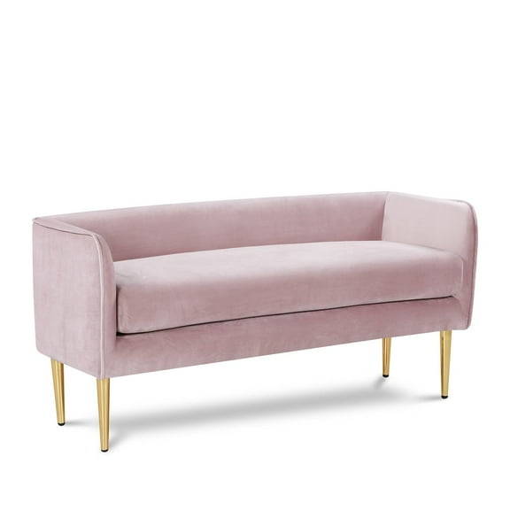 Meridian Furniture Audrey Pink Velvet Bench