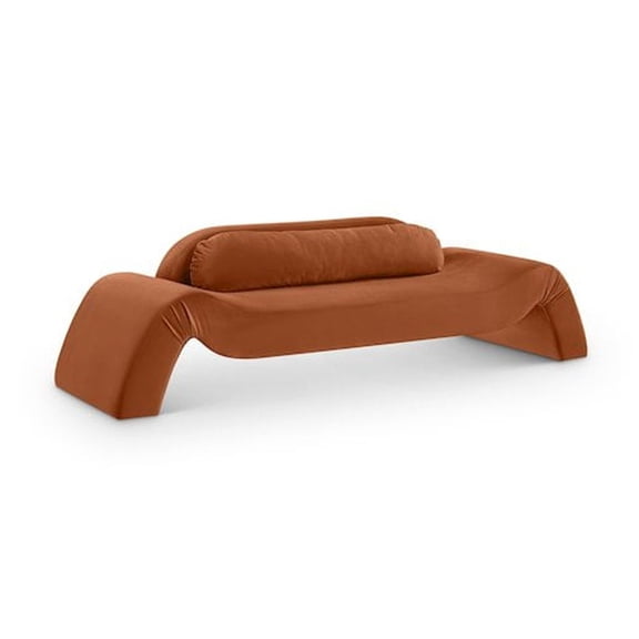 Meridian Furniture Austin Cognac Velvet Sofa