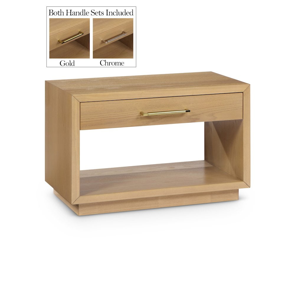 Meridian Furniture Avery Oak Wood Veneer Night Stand