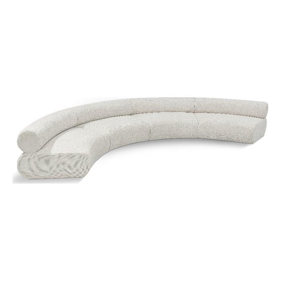 Meridian Furniture Bale 183" Cream Chenille Fabric 4 pc. Modular Sectional