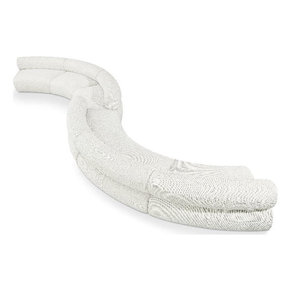 Meridian Furniture Bale 280" Cream Chenille Fabric 6 pc. Modular Sectional