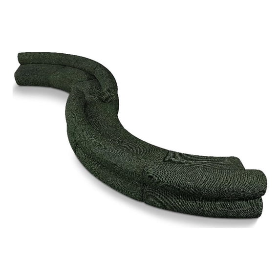 Meridian Furniture Bale 280" Green Chenille Fabric 6 pc. Modular Sectional