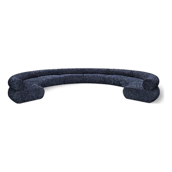 Meridian Furniture Bale 202" Navy Chenille Fabric 8 pc. Modular Sectional