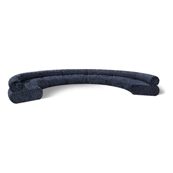 Meridian Furniture Bale 202" Navy Chenille Fabric 7 pc. Modular Sectional