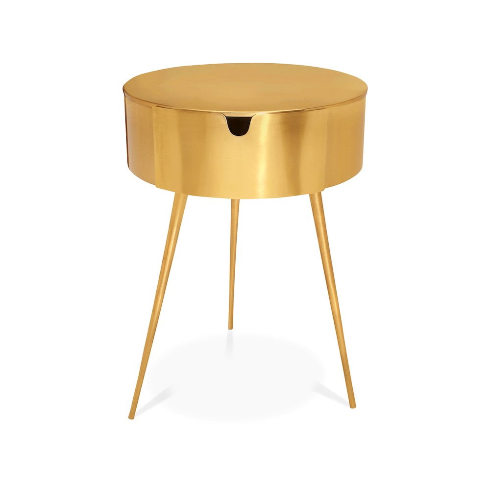 Meridian Furniture Bali Gold Metal Nightstand