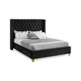 thumbnail image 1 of Meridian Furniture Barolo Black Velvet Queen Bed, 1 of 8