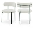 thumbnail image 1 of Meridian Furniture Beacon Cream Boucle Fabric Dining Chair, Set of 2, 1 of 7