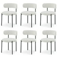 thumbnail image 1 of Meridian Furniture Beacon Cream Boucle Fabric Dining Chair (Set of 6), 1 of 10