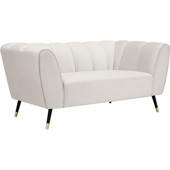 Meridian Furniture Beaumont Cream Velvet Loveseat