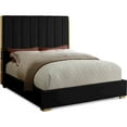 thumbnail image 1 of Meridian Furniture Becca Metal and Velvet Queen Bed in Black, 1 of 3