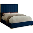 thumbnail image 1 of Meridian Furniture Becca Metal and Velvet Queen Bed in Navy, 1 of 3