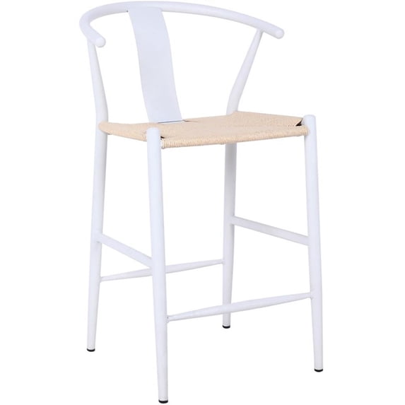 Meridian Furniture Beck Beige Hand Woven Rope Stool