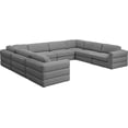thumbnail image 1 of Meridian Furniture Beckham Grey Durable Linen Textured Fabric Modular Sectional, 1 of 3