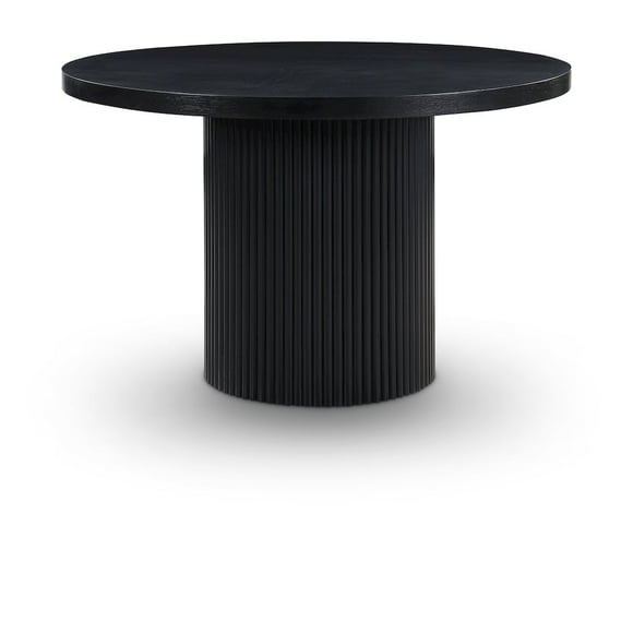 Meridian Furniture Belinda Round Black Solid Wood and Oak Veneer Dining Table