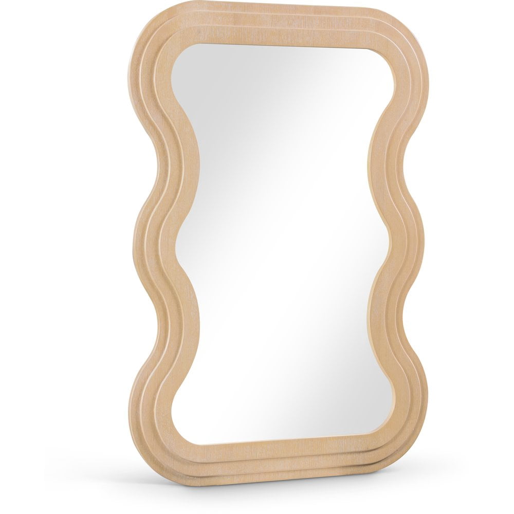 Meridian Mirror Meridian Furniture Bellagio Natural Oak Veneer Mirror - Walmart.com
