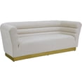 thumbnail image 1 of Meridian Furniture Bellini Solid Wood and Velvet Sofa in Cream, 1 of 6