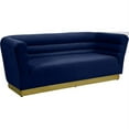 thumbnail image 1 of Meridian Furniture Bellini Solid Wood and Velvet Sofa in Navy, 1 of 6