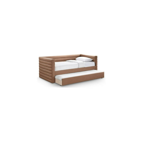 Meridian Furniture Beverly Cognac Vegan Leather Twin Daybed
