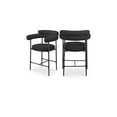 thumbnail image 1 of Meridian Furniture Blake Black Boucle Fabric Counter Stool (Set of 2), 1 of 8