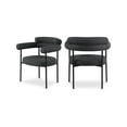 thumbnail image 1 of Meridian Furniture Blake Black Boucle Fabric Dining Chair Set of 2, 1 of 7