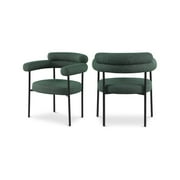 Meridian Furniture Blake Green Boucle Fabric Dining Chair Set of 2