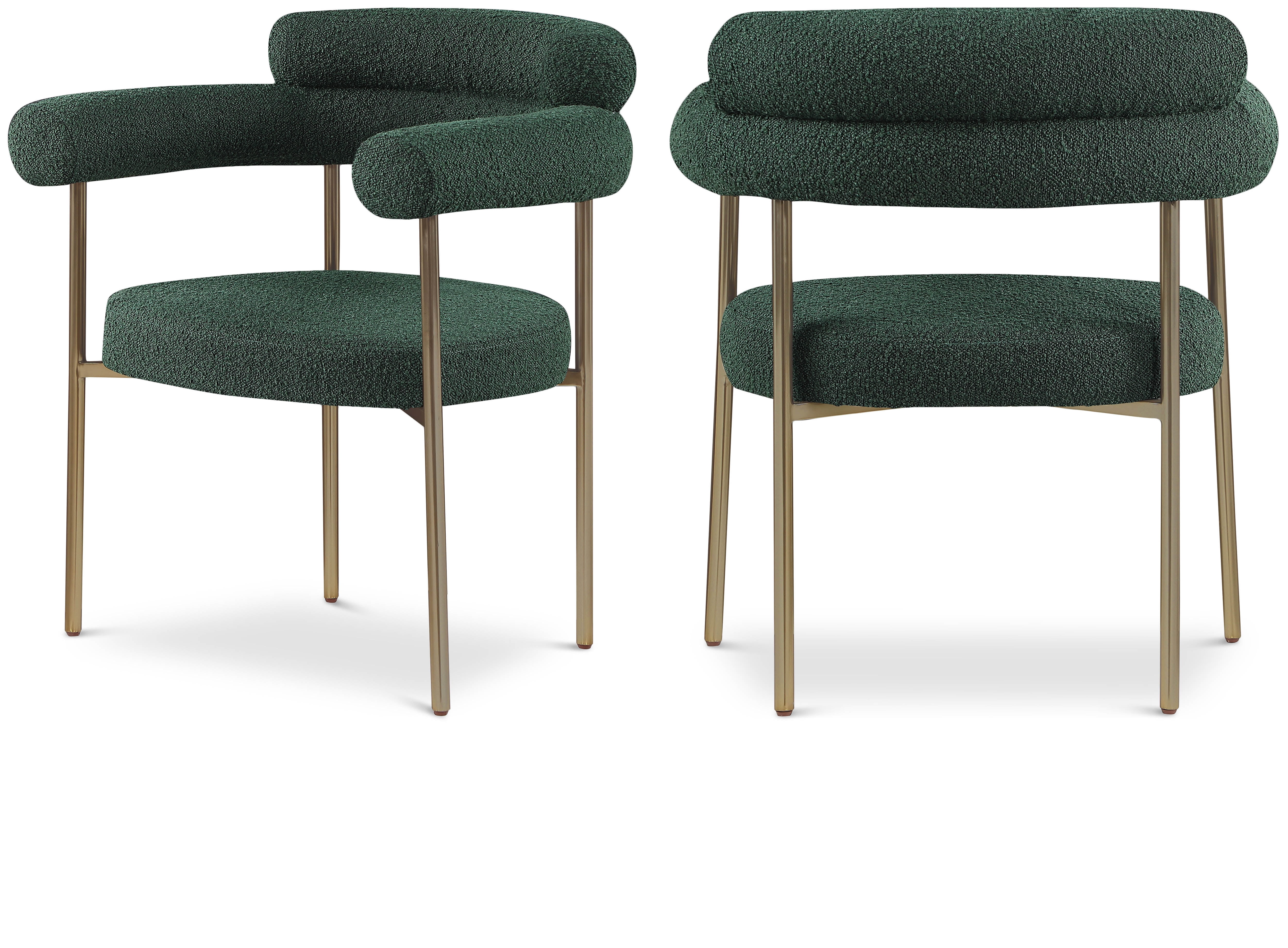 Blake Green Upholstered Arm Chair with Metal Frame