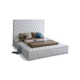 thumbnail image 1 of Meridian Furniture Bliss Solid Wood Tufted Velvet Queen Bed in White, 1 of 9