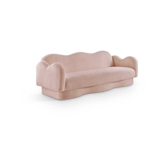 Meridian Furniture Bloom Pink Teddy Fabric Sofa
